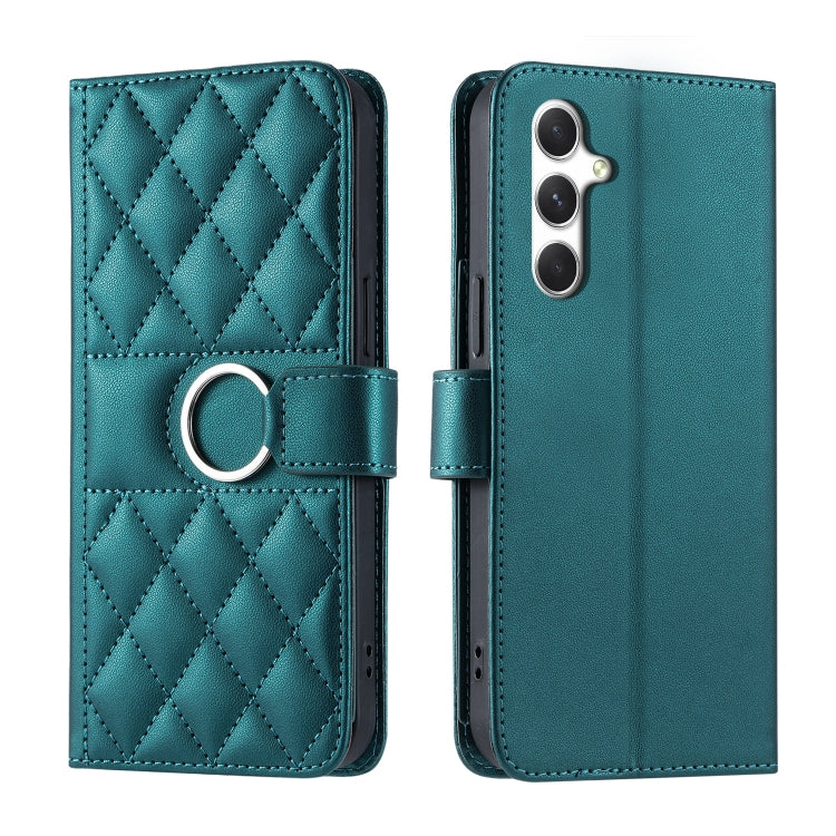 Ring Buckle Rhombic Leather Phone Case, For Samsung Galaxy S23 FE 5G, For Samsung Galaxy S23 Ultra 5G, For Samsung Galaxy S23+ 5G, For Samsung Galaxy S23 5G