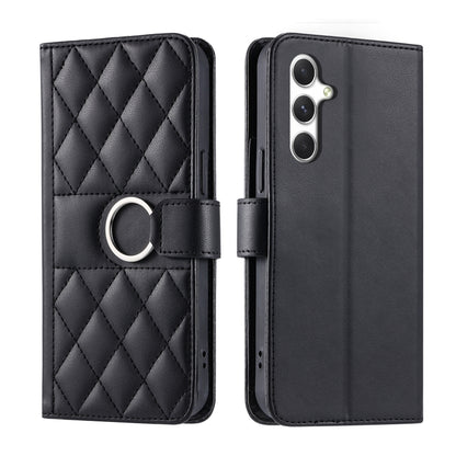 Ring Buckle Rhombic Leather Phone Case, For Samsung Galaxy S23 FE 5G, For Samsung Galaxy S23 Ultra 5G, For Samsung Galaxy S23+ 5G, For Samsung Galaxy S23 5G
