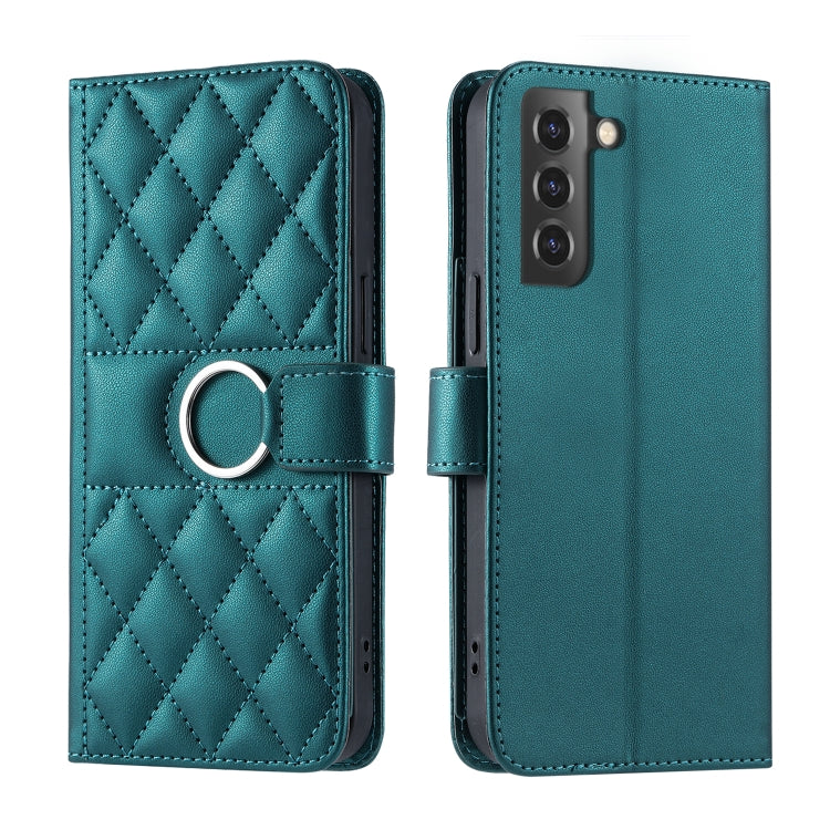 Ring Buckle Rhombic Leather Phone Case, For Samsung Galaxy S20 FE, For Samsung Galaxy S22 Ultra 5G, For Samsung Galaxy S22+ 5G, For Samsung Galaxy S22 5G