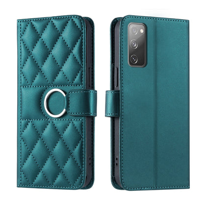 Ring Buckle Rhombic Leather Phone Case, For Samsung Galaxy S20 FE, For Samsung Galaxy S22 Ultra 5G, For Samsung Galaxy S22+ 5G, For Samsung Galaxy S22 5G