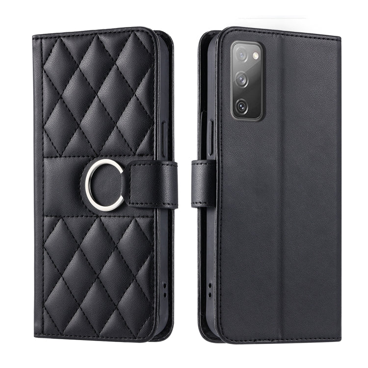 Ring Buckle Rhombic Leather Phone Case, For Samsung Galaxy S20 FE, For Samsung Galaxy S22 Ultra 5G, For Samsung Galaxy S22+ 5G, For Samsung Galaxy S22 5G