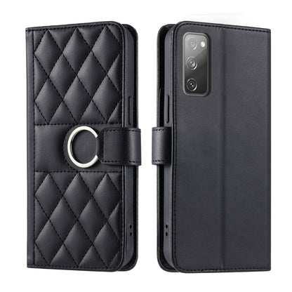 Ring Buckle Rhombic Leather Phone Case, For Samsung Galaxy S20 FE, For Samsung Galaxy S22 Ultra 5G, For Samsung Galaxy S22+ 5G, For Samsung Galaxy S22 5G
