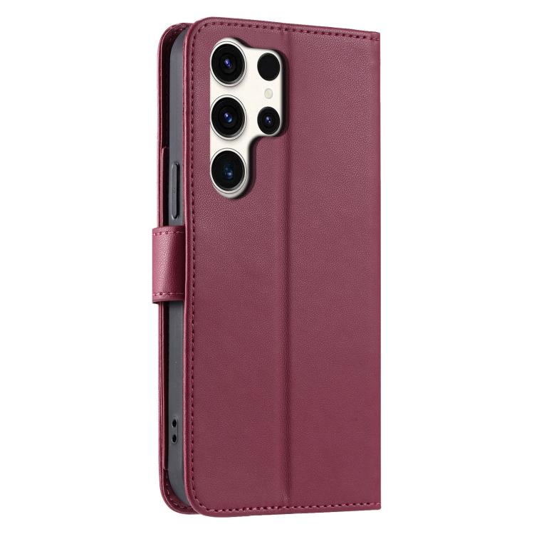 Ring Buckle Rhombic Leather Phone Case, For Galaxy S25 Ultra 5G