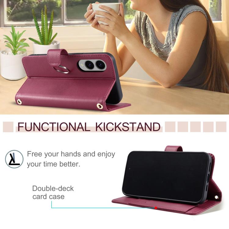 Ring Buckle Rhombic Leather Phone Case, For Samsung Galaxy S25 Edge 5G, For Samsung Galaxy S25 5G, For Samsung Galaxy S25+ 5G, For Samsung Galaxy S25 Ultra 5G