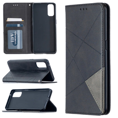 Rhombus Texture Horizontal Flip Magnetic Leather Case with Holder & Card Slots, For OPPO Find X2 Pro, For OPPO Reno4 5G, For OPPO Find X2 Neo / Reno 3 Pro