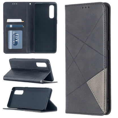 Rhombus Texture Horizontal Flip Magnetic Leather Case with Holder & Card Slots, For OPPO Find X2 Pro, For OPPO Reno4 5G, For OPPO Find X2 Neo / Reno 3 Pro