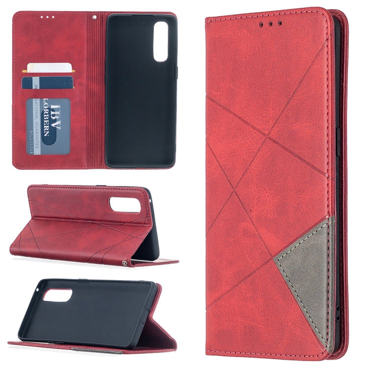 Rhombus Texture Horizontal Flip Magnetic Leather Case with Holder & Card Slots, For OPPO Find X2 Pro, For OPPO Reno4 5G, For OPPO Find X2 Neo / Reno 3 Pro