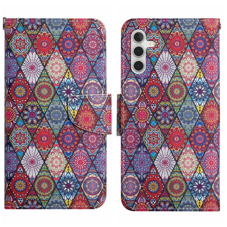 Colored Drawing Pattern Leather Phone Case, For Samsung Galaxy S25 5G