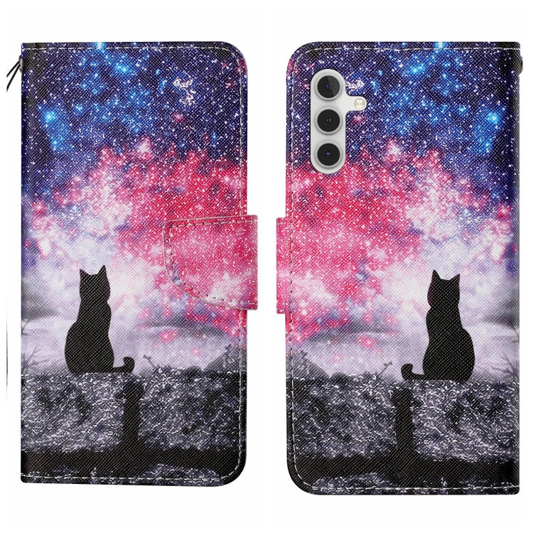 Colored Drawing Pattern Leather Phone Case, For Samsung Galaxy S25+ 5G