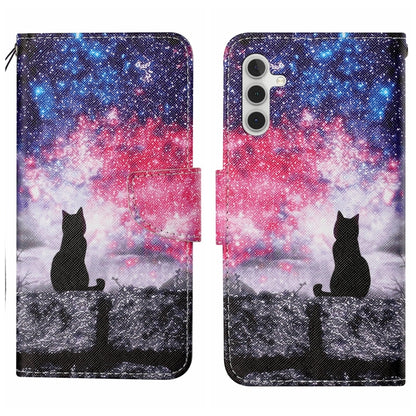 Colored Drawing Pattern Leather Phone Case, For Samsung Galaxy S25+ 5G