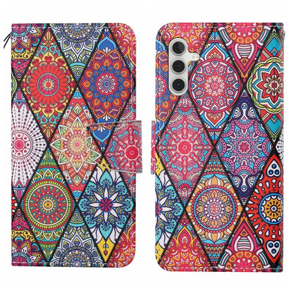 Colored Drawing Pattern Leather Phone Case, For Samsung Galaxy S25+ 5G