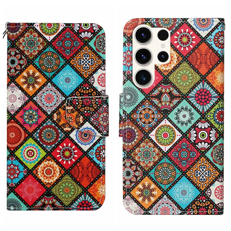 Colored Drawing Pattern Leather Phone Case, For Samsung Galaxy S25 Ultra 5G
