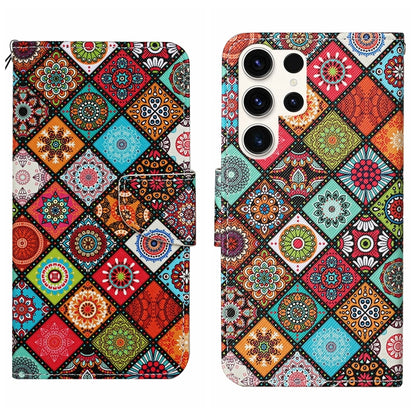 Colored Drawing Pattern Leather Phone Case, For Samsung Galaxy S25 Ultra 5G