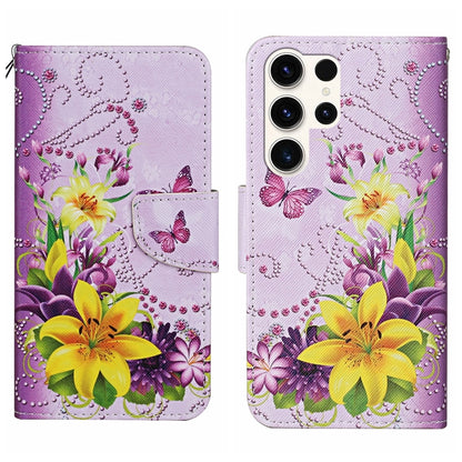Colored Drawing Pattern Leather Phone Case, For Samsung Galaxy S25 Ultra 5G