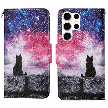 Colored Drawing Pattern Leather Phone Case, For Samsung Galaxy S25 Ultra 5G