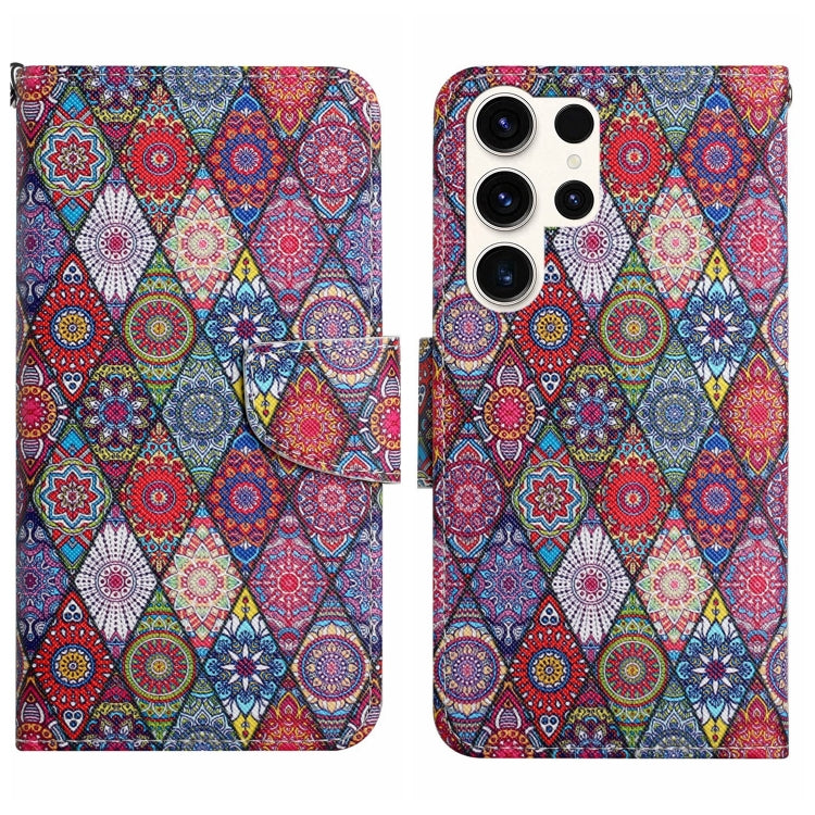 Colored Drawing Pattern Leather Phone Case, For Samsung Galaxy S25 Ultra 5G