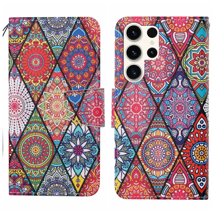 Colored Drawing Pattern Leather Phone Case, For Samsung Galaxy S25 Ultra 5G
