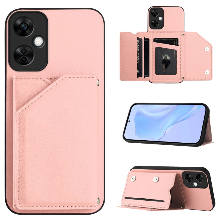 Skin Feel Four Card Slots Phone Case with Wrist Strap, For OnePlus Nord CE4, For OnePlus Nord CE 3 Lite