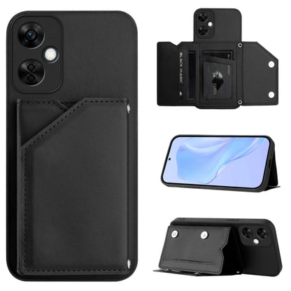 Skin Feel Four Card Slots Phone Case with Wrist Strap, For OnePlus Nord CE4, For OnePlus Nord CE 3 Lite
