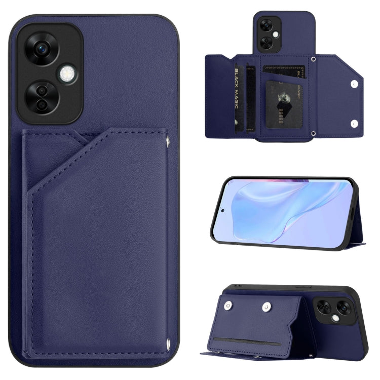 Skin Feel Four Card Slots Phone Case with Wrist Strap, For OnePlus Nord CE4, For OnePlus Nord CE 3 Lite