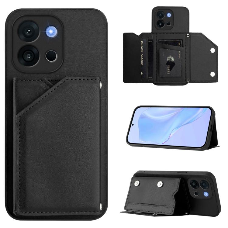 Skin Feel Four Card Slots Phone Case with Wrist Strap, For OnePlus 13T, For OnePlus Ace 5 / Ace 5 Pro, For OnePlus Nord 4, For OnePlus Nord CE4 Lite 5G
