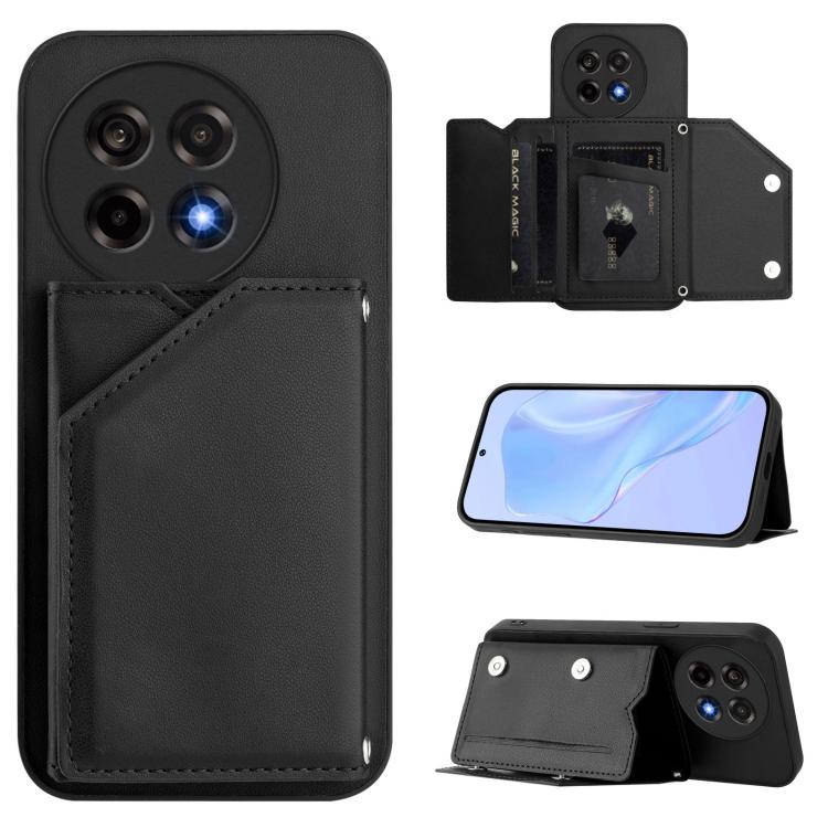 Skin Feel Four Card Slots Phone Case with Wrist Strap, For OnePlus 13T, For OnePlus Ace 5 / Ace 5 Pro, For OnePlus Nord 4, For OnePlus Nord CE4 Lite 5G