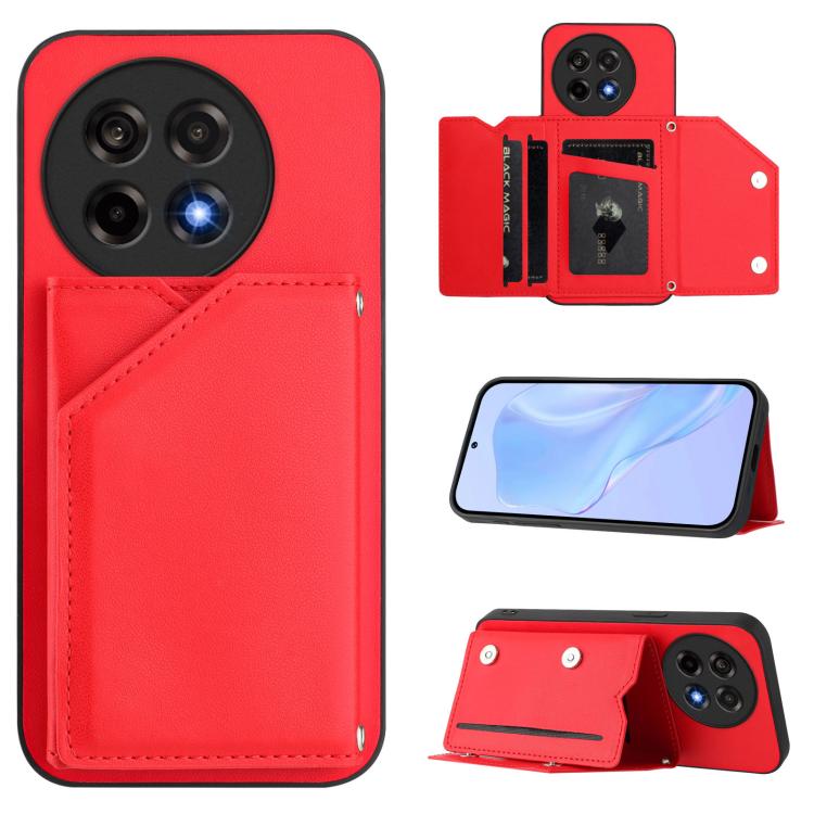 Skin Feel Four Card Slots Phone Case with Wrist Strap, For OnePlus 13T, For OnePlus Ace 5 / Ace 5 Pro, For OnePlus Nord 4, For OnePlus Nord CE4 Lite 5G