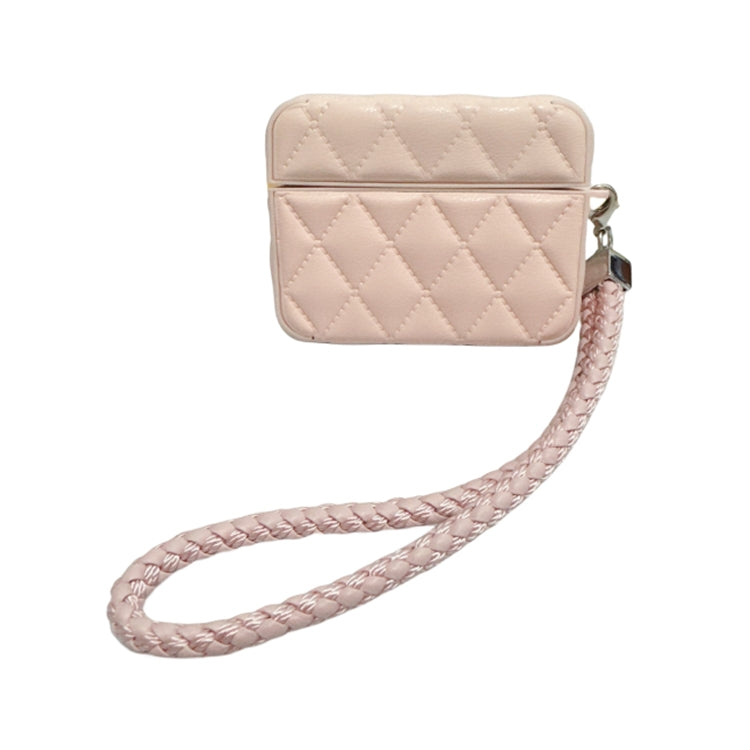 Down Coat Texture PU Earbuds Box PC Case with Lanyard, For AirPods 4, For AirPods Pro 2