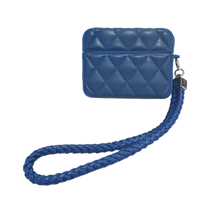 Down Coat Texture PU Earbuds Box PC Case with Lanyard, For AirPods 4, For AirPods Pro 2