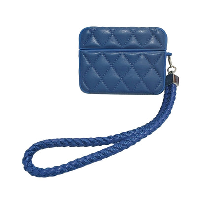 Down Coat Texture PU Earbuds Box PC Case with Lanyard, For AirPods 4, For AirPods Pro 2