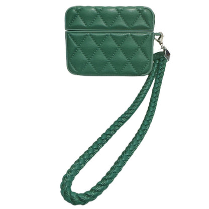 Down Coat Texture PU Earbuds Box PC Case with Lanyard, For AirPods 4, For AirPods Pro 2