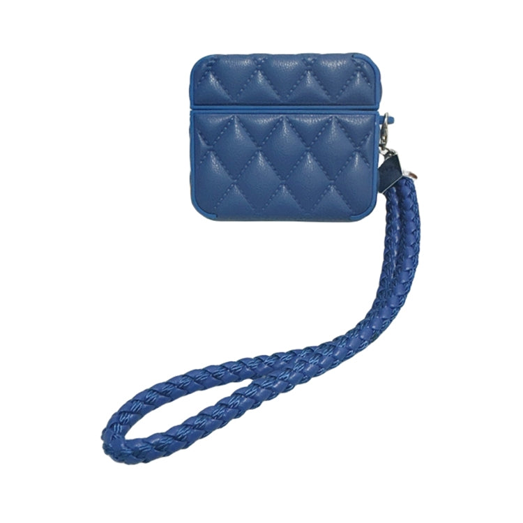 Down Coat Texture PU Earbuds Box PC Case with Lanyard, For AirPods 3, For AirPods Pro