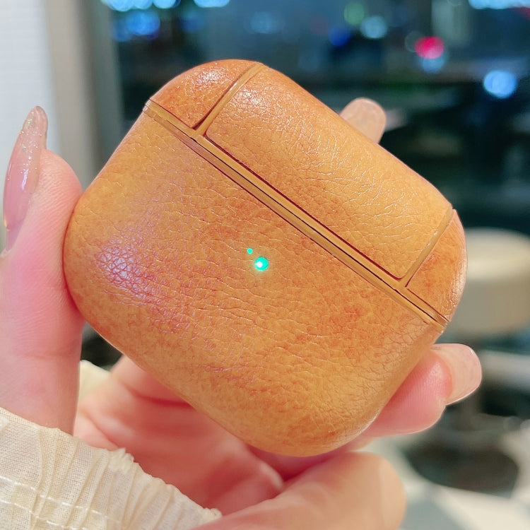 Crazy Horse Texture PU Earbuds Box PC Case with Hook, For AirPods 4