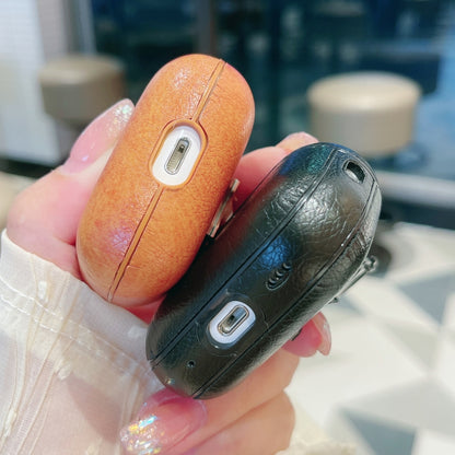 Crazy Horse Texture PU Earbuds Box PC Case with Hook, For AirPods 4