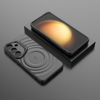 Lens Frame Bracket Corrugated MagSafe Phone Case, For Samsung Galaxy S25 5G, For Samsung Galaxy S25+ 5G, For Samsung Galaxy S25 Ultra 5G