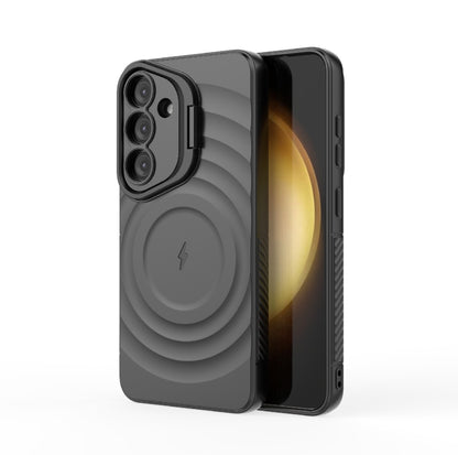 Lens Frame Bracket Corrugated MagSafe Phone Case, For Samsung Galaxy S25 5G, For Samsung Galaxy S25+ 5G, For Samsung Galaxy S25 Ultra 5G