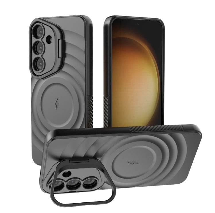 Lens Frame Bracket Corrugated MagSafe Phone Case, For Samsung Galaxy S26+ 5G, For Samsung Galaxy S26 Ultra 5G, For Samsung Galaxy S26 5G, For Samsung Galaxy S25 5G