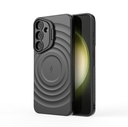 Lens Frame Bracket Corrugated MagSafe Phone Case, For Samsung Galaxy S25+ 5G, For Samsung Galaxy S25 Ultra 5G