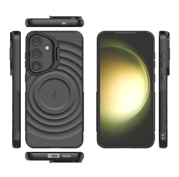 Lens Frame Bracket Corrugated MagSafe Phone Case, For Samsung Galaxy S25+ 5G, For Samsung Galaxy S25 Ultra 5G