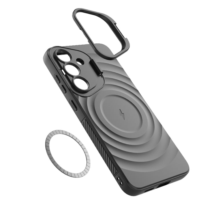 Lens Frame Bracket Corrugated MagSafe Phone Case, For Samsung Galaxy S25+ 5G, For Samsung Galaxy S25 Ultra 5G