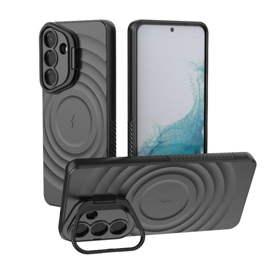 Lens Frame Bracket Corrugated MagSafe Phone Case, For Samsung Galaxy S26+ 5G, For Samsung Galaxy S26 Ultra 5G, For Samsung Galaxy S26 5G, For Samsung Galaxy S25 5G