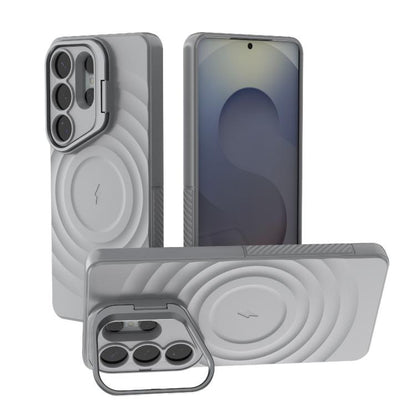 Lens Frame Bracket Corrugated MagSafe Phone Case, For Samsung Galaxy S26+ 5G, For Samsung Galaxy S26 Ultra 5G, For Samsung Galaxy S26 5G, For Samsung Galaxy S25 5G