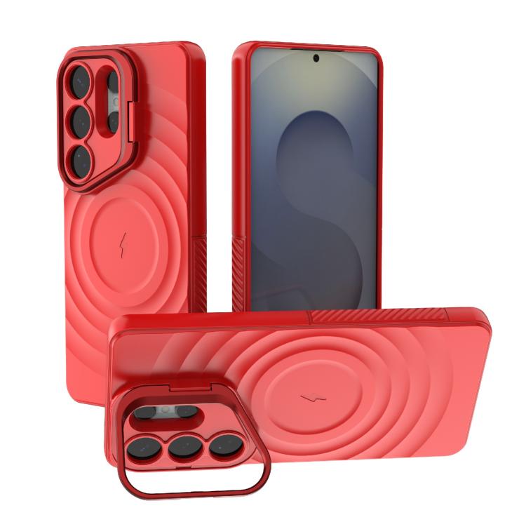 Lens Frame Bracket Corrugated MagSafe Phone Case, For Samsung Galaxy S26+ 5G, For Samsung Galaxy S26 Ultra 5G, For Samsung Galaxy S26 5G, For Samsung Galaxy S25 5G