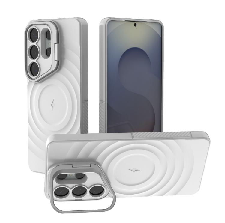 Lens Frame Bracket Corrugated MagSafe Phone Case, For Samsung Galaxy S26+ 5G, For Samsung Galaxy S26 Ultra 5G, For Samsung Galaxy S26 5G, For Samsung Galaxy S25 5G