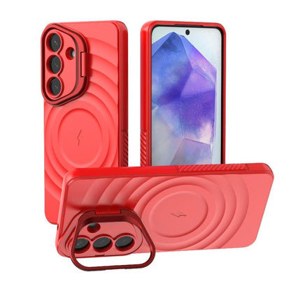 Lens Frame Bracket Corrugated MagSafe Phone Case, For Samsung Galaxy S26+ 5G, For Samsung Galaxy S26 Ultra 5G, For Samsung Galaxy S26 5G, For Samsung Galaxy S25 5G