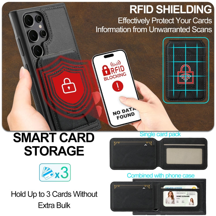 LC.IMEEKE L3 Series Detachable RFID Card Bag Magsafe Phone Case, For Samsung Galaxy S24 Ultra 5G, For Samsung Galaxy S24+ 5G, For Samsung Galaxy S24 5G, For Samsung Galaxy S23 FE 5G