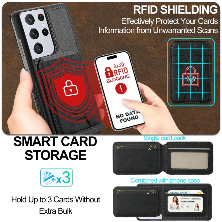 LC.IMEEKE L3 Series Detachable RFID Card Bag Magsafe Phone Case, For Samsung Galaxy S21 Ultra 5G