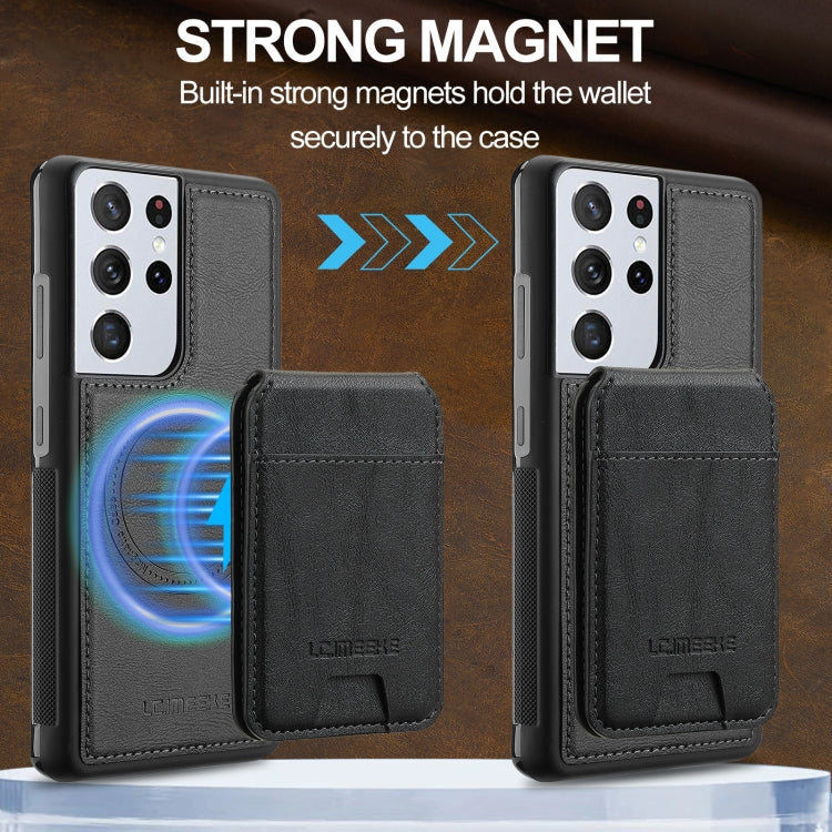 LC.IMEEKE L3 Series Detachable RFID Card Bag Magsafe Phone Case, For Samsung Galaxy S21 Ultra 5G