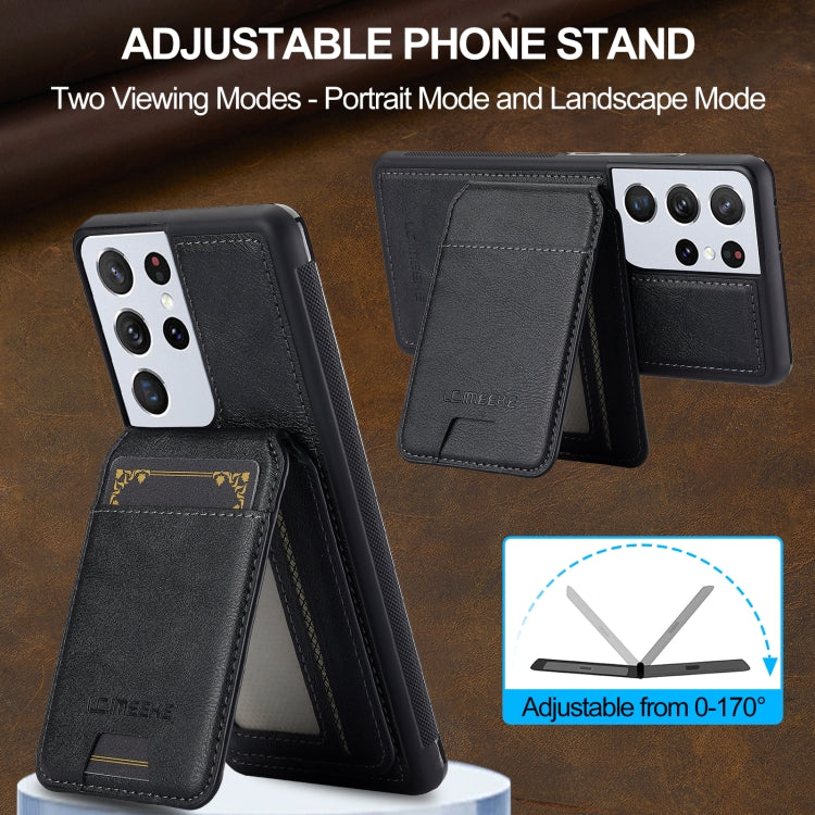 LC.IMEEKE L3 Series Detachable RFID Card Bag Magsafe Phone Case, For Samsung Galaxy S21 Ultra 5G
