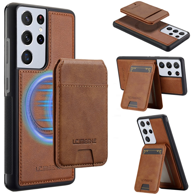 LC.IMEEKE L3 Series Detachable RFID Card Bag Magsafe Phone Case, For Samsung Galaxy S21+ 5G, For Samsung Galaxy S21 Ultra 5G